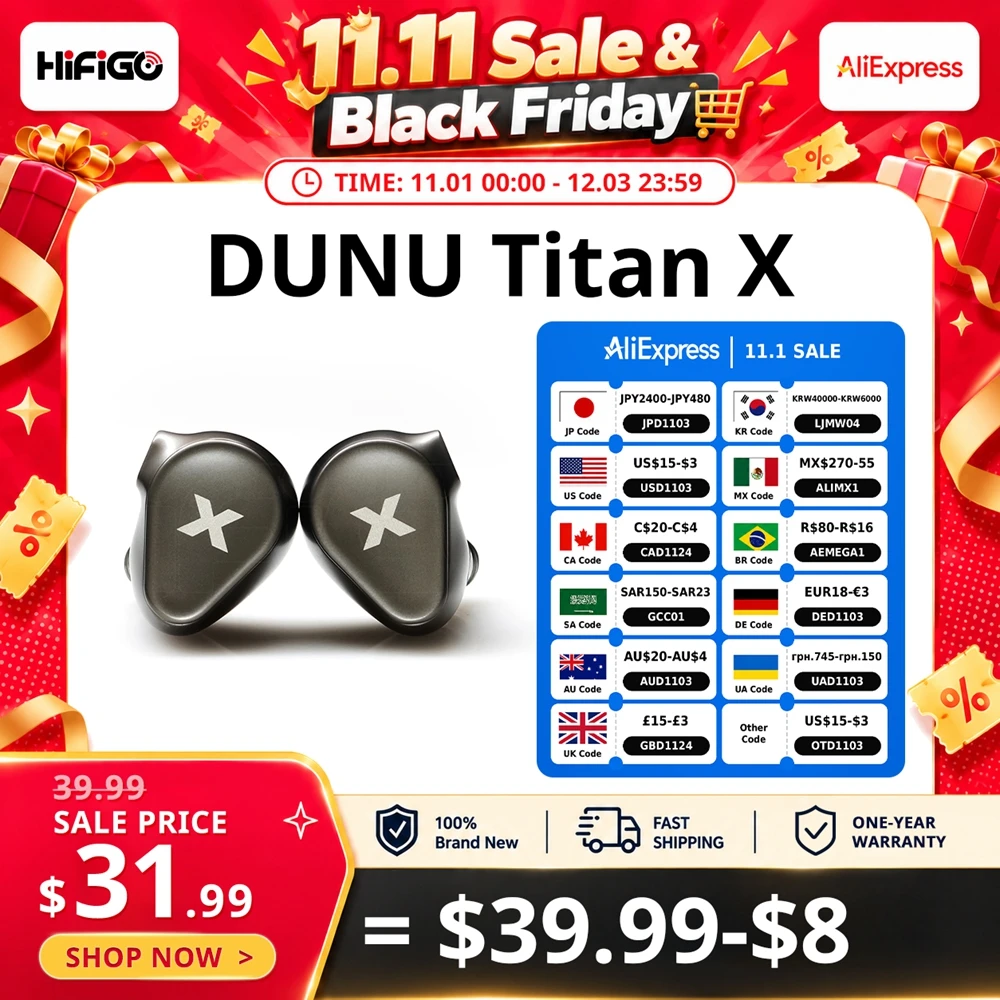 Audiophile Headphone Wired - DUNU Titan X HiFi IEM 이어폰
