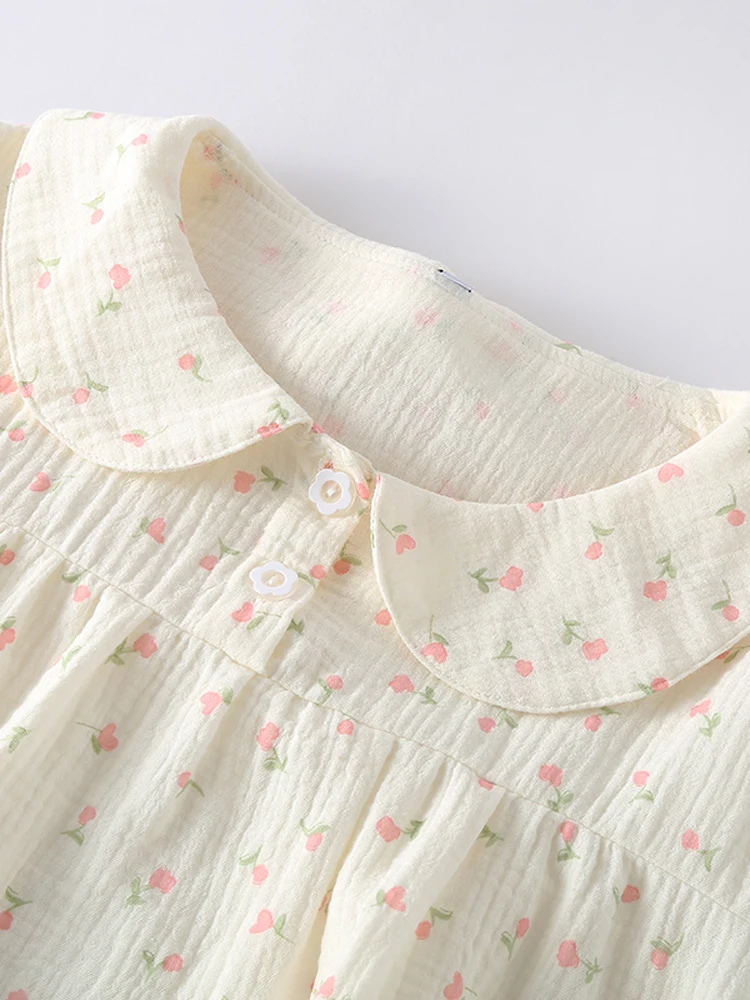 

Pure Cotton Flannel Spwear Women's Summer ort Sve orts Two-Piece Set Japanese Sweet Sle Home Clothes Set