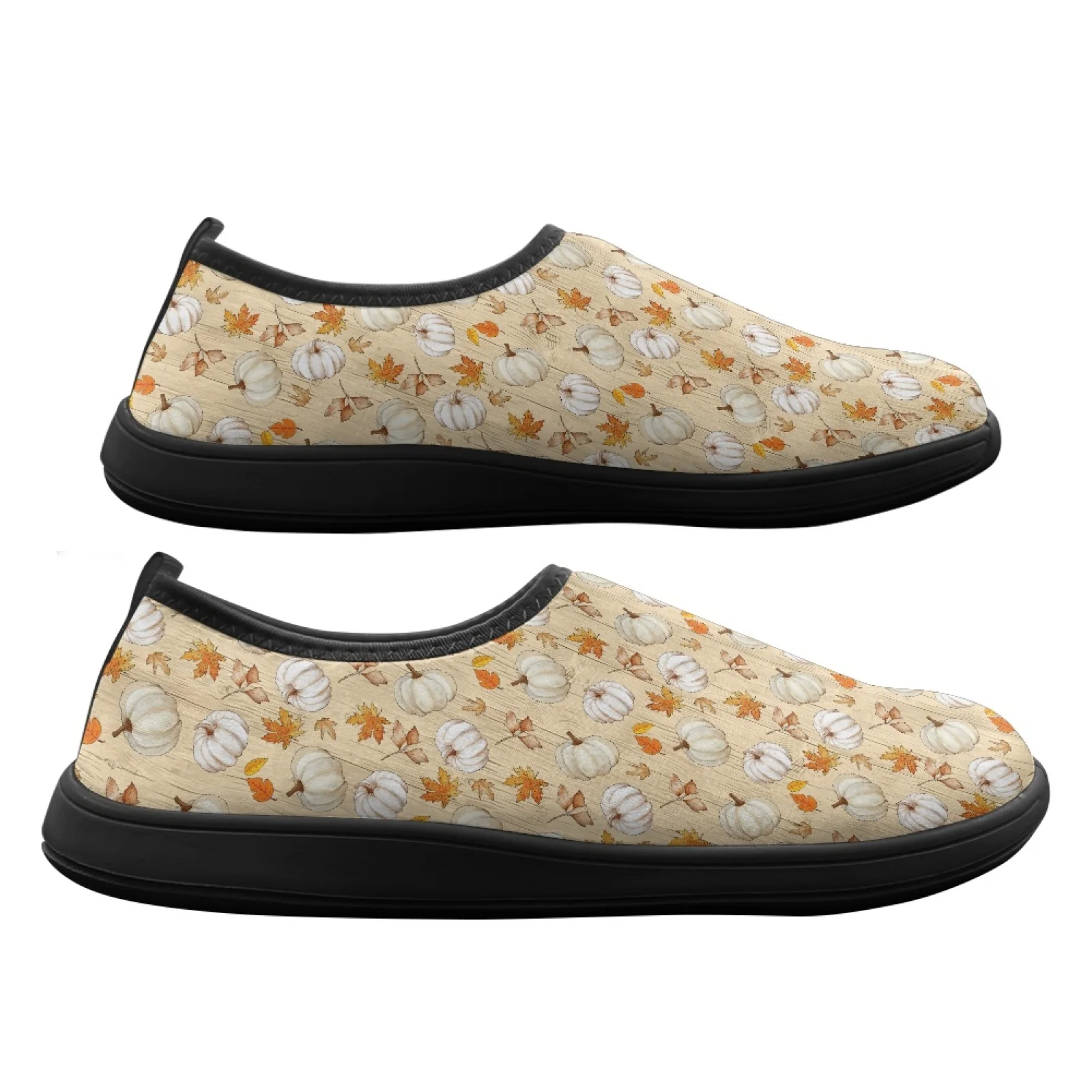 PENSTROLL Gentle Autumn Pumpkin Non Slip Hiking Shoes for Business Polyester & EVA Barefoot Minimalist Shoes Walking Sneakers