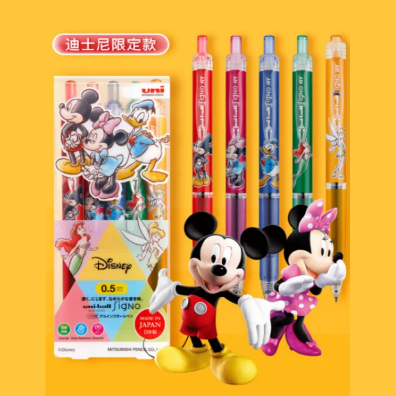 Disney Smooth Gel Pen Cartoon Cute Mickey Minnie 0.5mm Press The Signature Pen Beautifully Packaged Student Stationery Wholesale