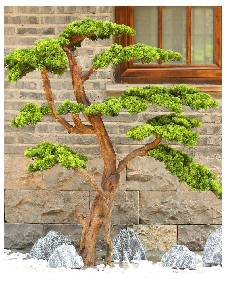 Beauty Pine Tree Bonsai Podocarpus Macrophyllus Landscape Furnishing Articles New Chinese Style Hallway Landscape Fake Trees