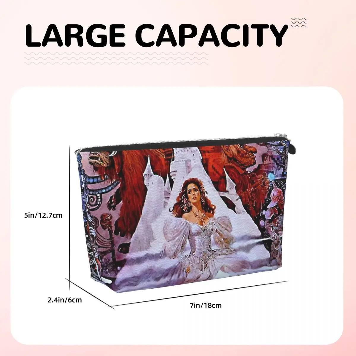 Labyrinth Movie Poster Women Cosmetic Bags Travel Makeup Organizer Pouch Toiletry Storage Dopp Kit Case