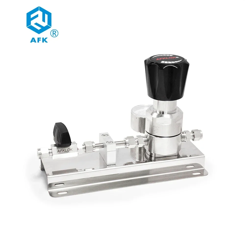 Stainless Steel Secondary pressure reducer Gas regulator Low Pressure 2.5MPa With Panel and Instrument Ball Valves