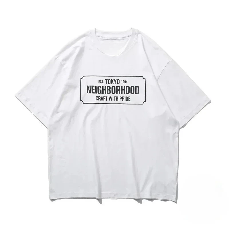 

Japanese Tokyo Neighborhood Craft with Pride Men T-shirt Black White NBHD Cotton Loose T Shirt MenTops Tee