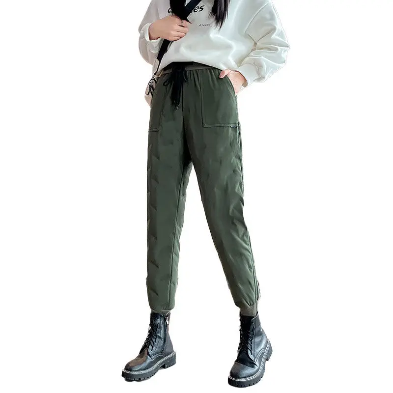 

Winter Thicken Pants for Women Loose Thermal Trousers High Waist Vintage Harem Pant Fashion Ladies Casual Ankle-length Design