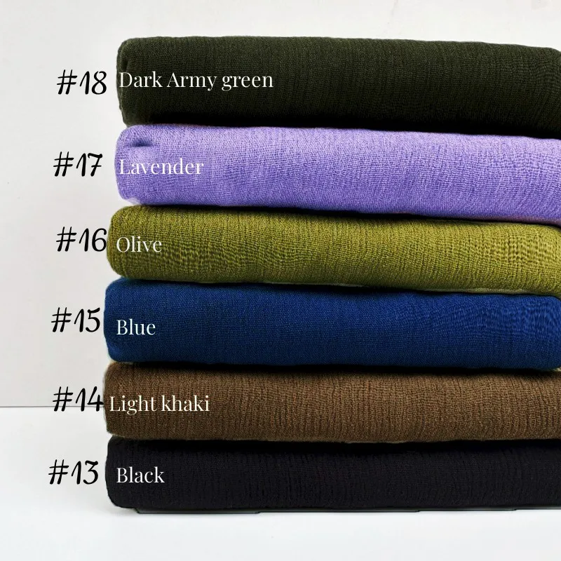 95-Farben-Schal aus weicher Baumwoll-Viskose, Rayon-Material, muslimischer Hijab, nahöstlich, einfarbig, Kopftuch mit Quaste – Detail 8