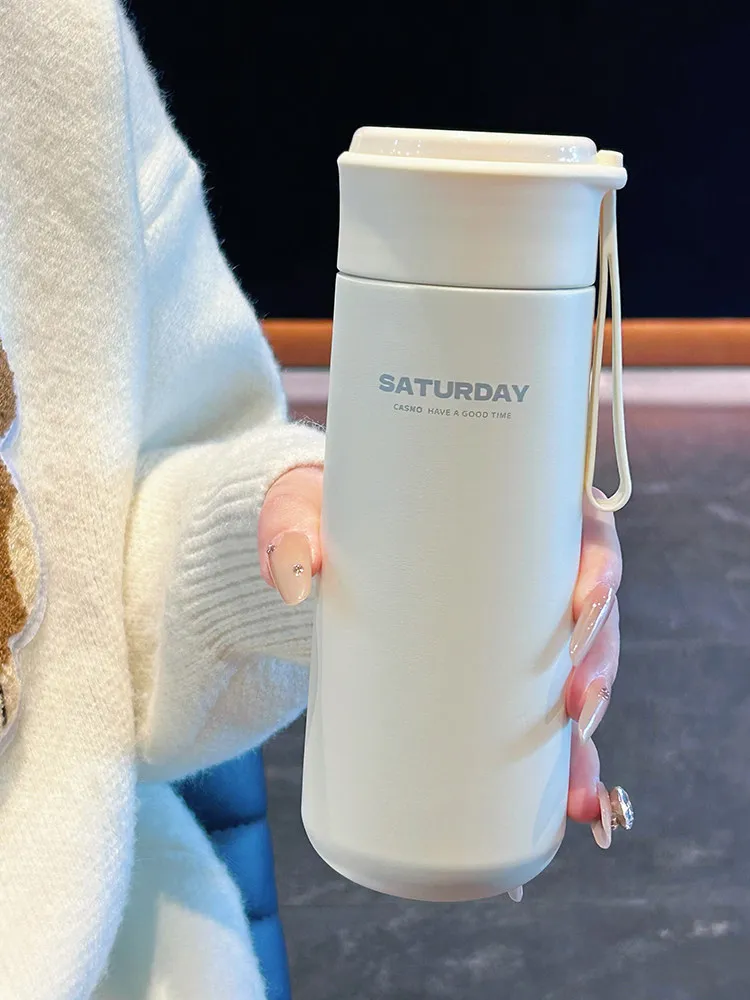 PYH simple thermos cup for students to school tea separation tea cup portable high-value straight cup