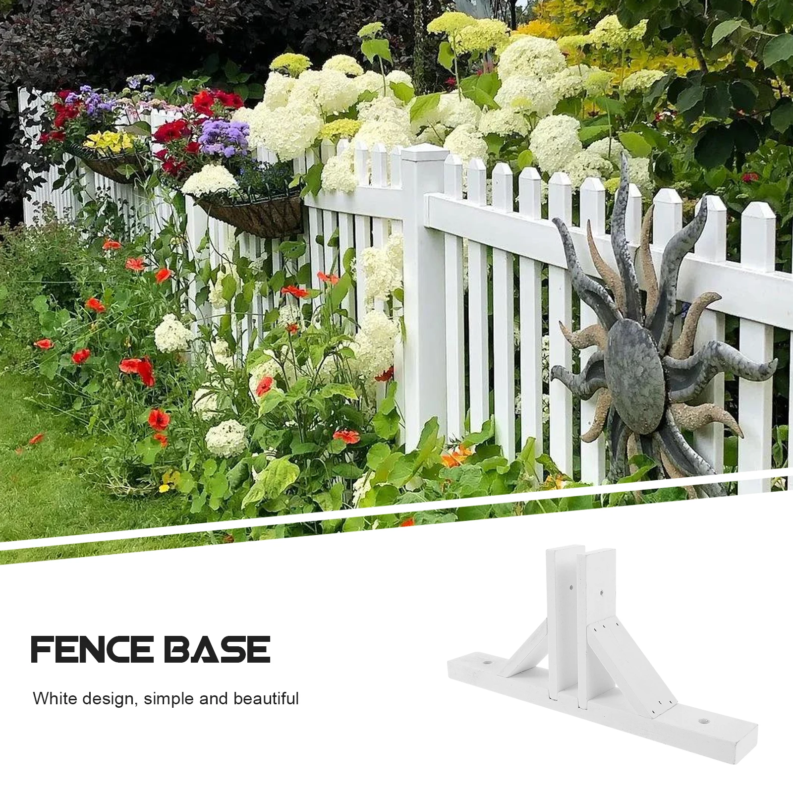 

2pcs White Fence Base for Small Garden Fence Holder Practical Part Outdoor Fixing Supplies Plastic Reusable Easy Install Stable