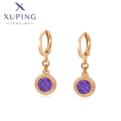 Xuping Jewelry New Fashionable Exquisite Simple Droplet Shape Gold Color Piering Earrings for Women Christmas Gifts X000839551