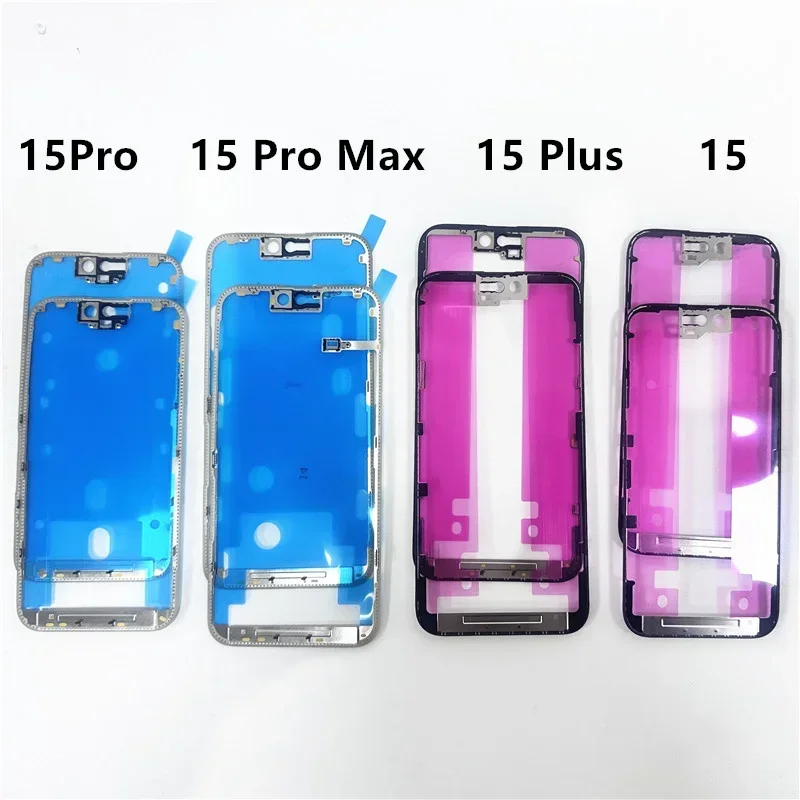 

5PCS Original Quality Frame With Adhesive Tape For 15 15Plus 15Pro 15 Pro Max Display Bezel Frame Replacemewnt Repair