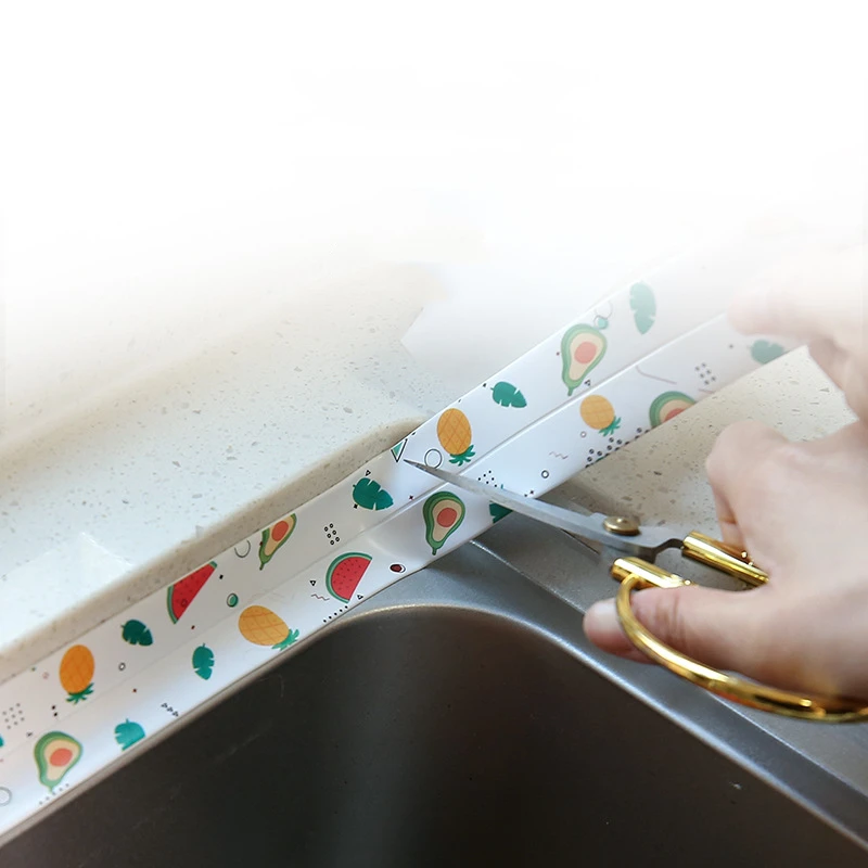 Transparent Acrylic Single-fold Edge Stickers Kitchen Bathroom Waterproof Mildew Stickers Sink Stitching Stickers (3.2m*3.8cm)