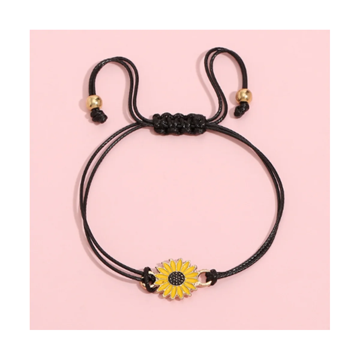 10-Piece Sunflower Bracelet Handmade Bohemian Friendship Bracelet Adjustable Braided Rope, Suitable for Women and Girls