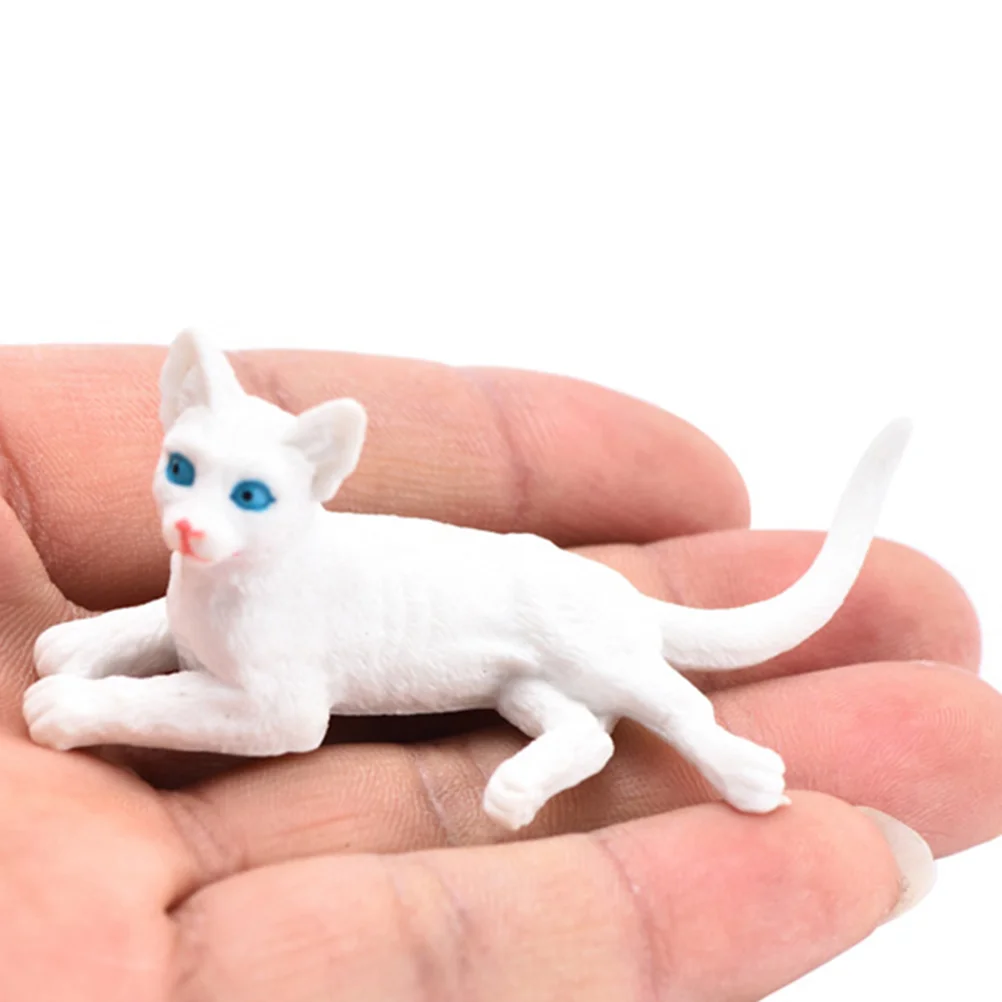 14pcs Simulation Cat Model Toy Ornaments Kitten Domestic Cat Children Educational Toy Model 12pcs Kitten Coconut Tre