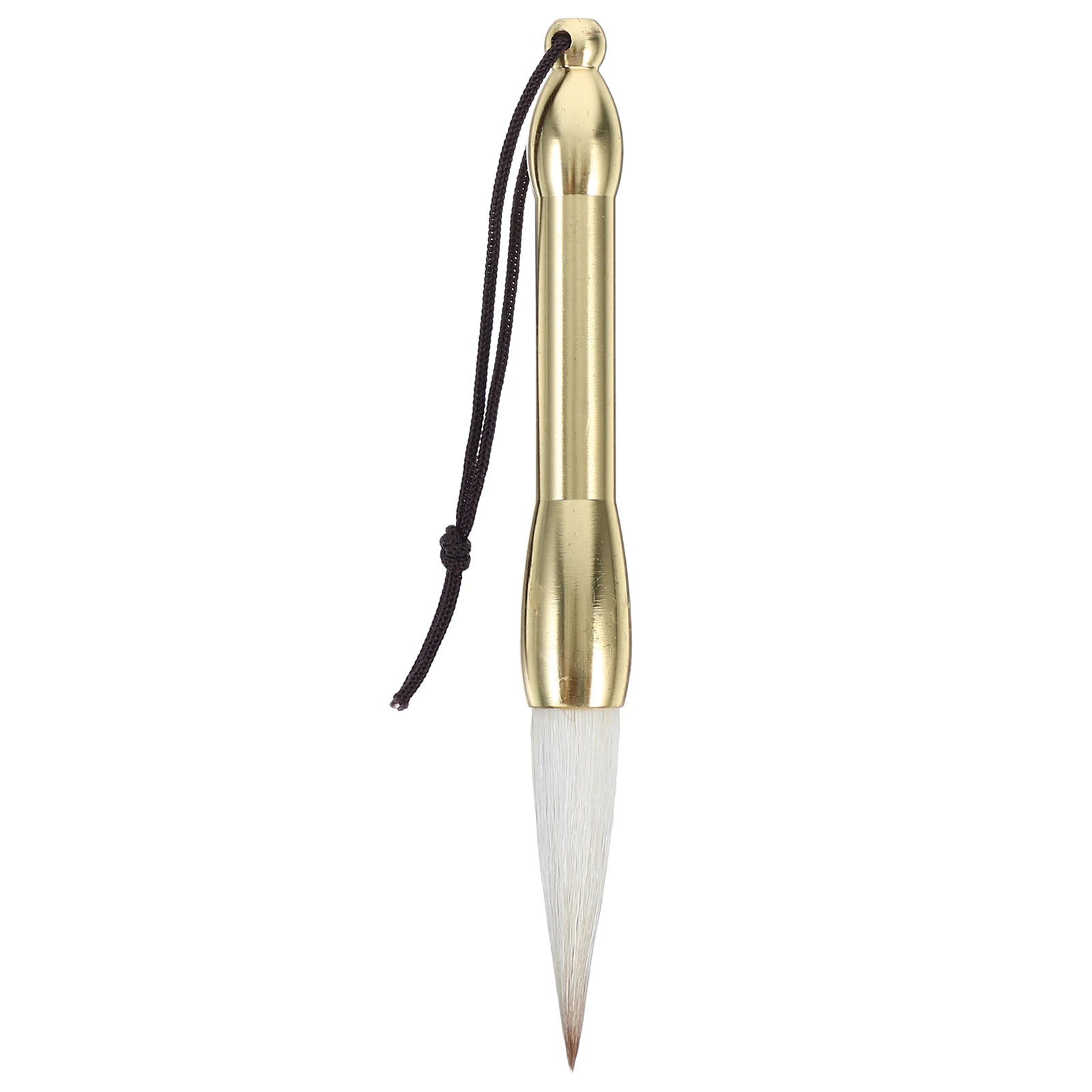 

Mini Pen Calligraphy Brush Chinese Copper Rod for Painting Pens Golden Accessory