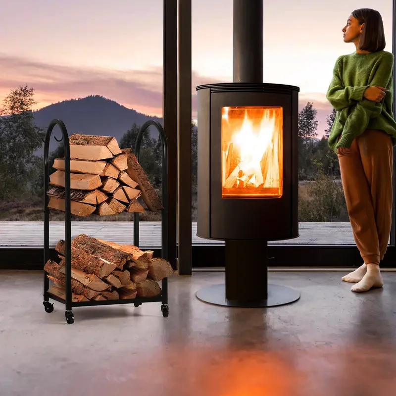 Wood Burning Fireplace Wood Stove Log Burner Steel Fireplace Woodburning Stove Freestanding Modern Indoor Home Heating Furnaces