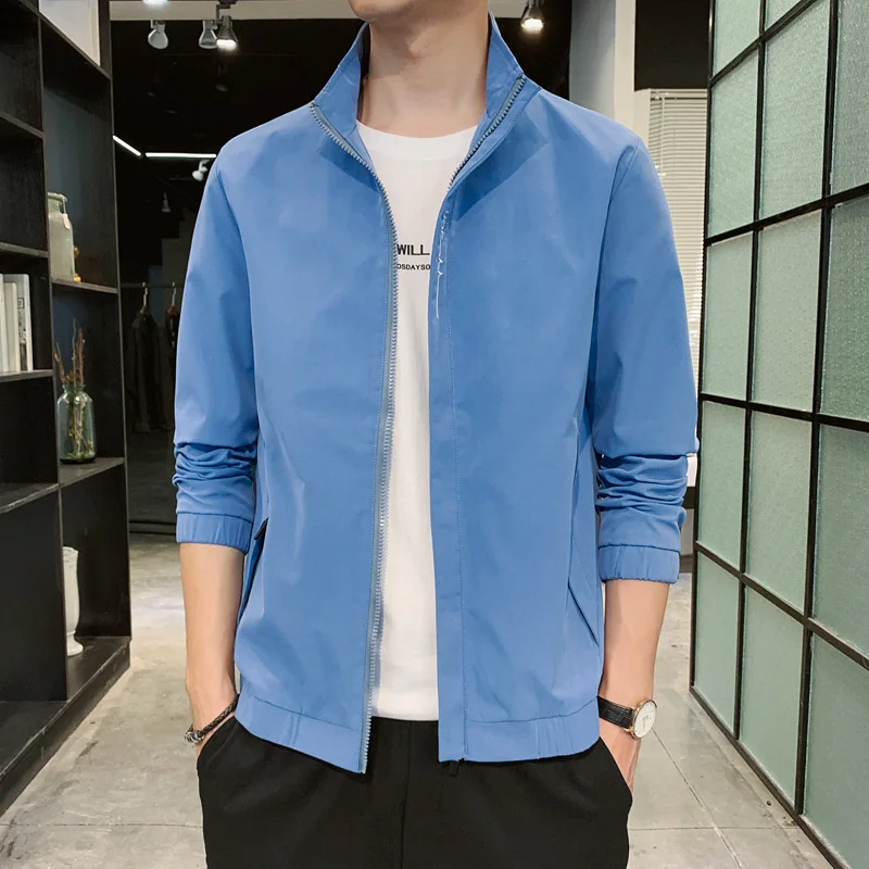 2023 New Arrival Spring and Autumn Men's Jacket Casual Male Windbreaker Zipper Coat Fashion Stand Collar Baseball Jacket for Men