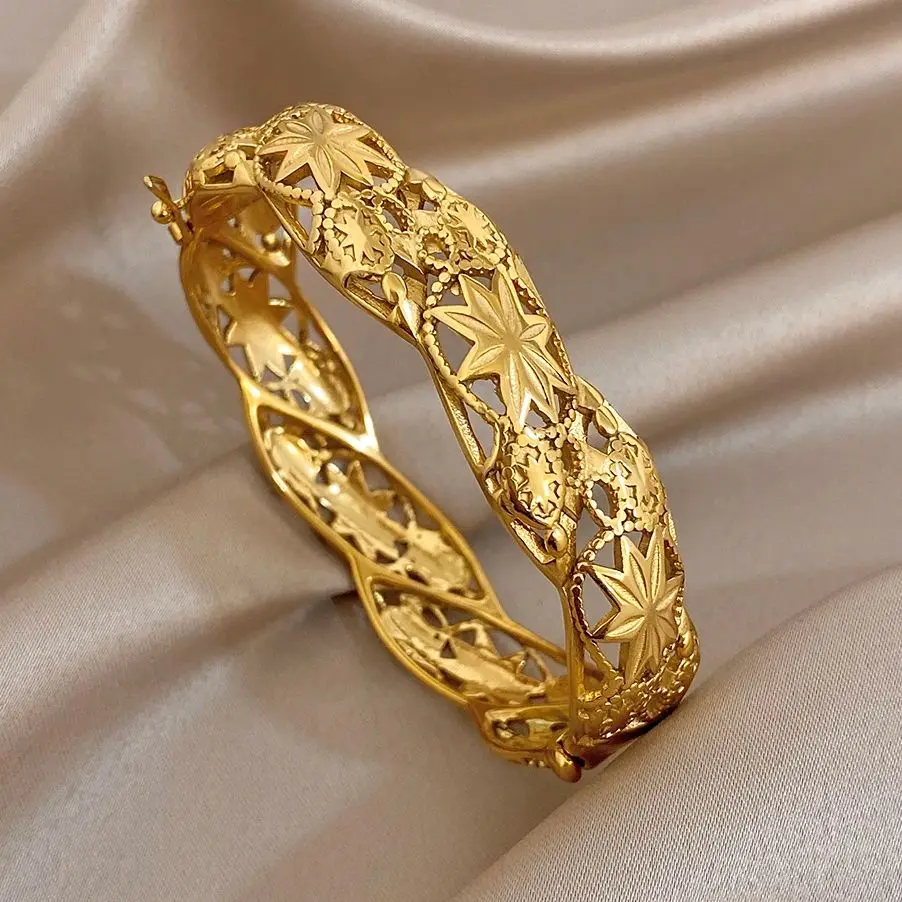 pulseiras-de-aco-inoxidavel-em-forma-de-folha-de-bordo-vintage-chunky-com-design-criativo-joias-de-alta-qualidade-douradas