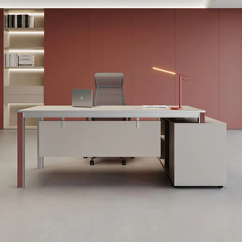 Boss desk, light luxury, high-end office, president manager, supervisor, desk and chair combination, large desk