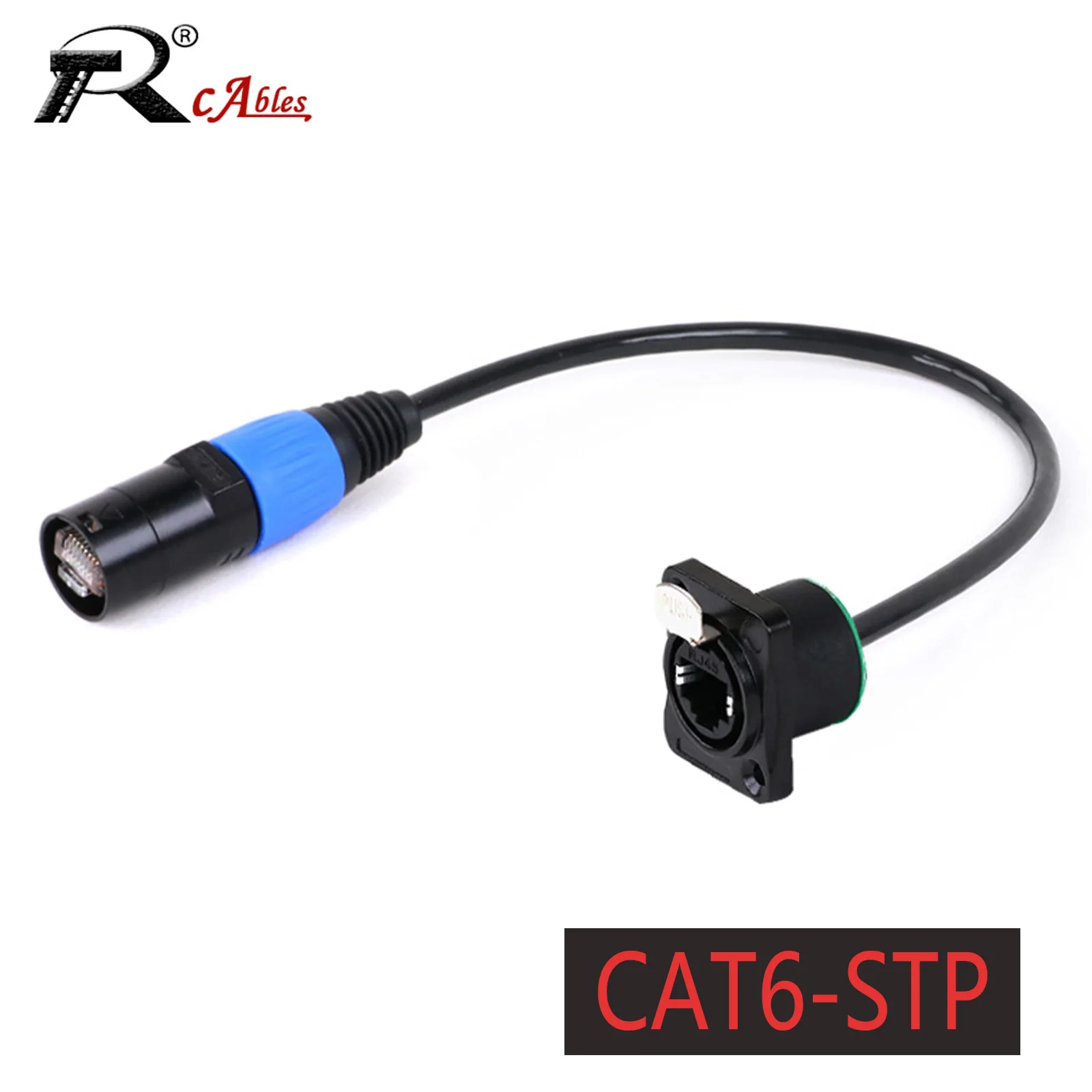 

1PC RJ45 Waterproof Metal Ethernet Cable,Aviation Dual Port Circular Connector, Signal Panel Cat6/6A STP 8P8C Connector 0.2M-20M