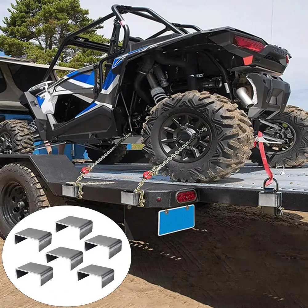 Stake Pocket for Trailer Heavy Duty Column Socket 6pcs Heavy Duty Steel Weld-on Stake Pockets Trailer Cargo Mounting for Utility