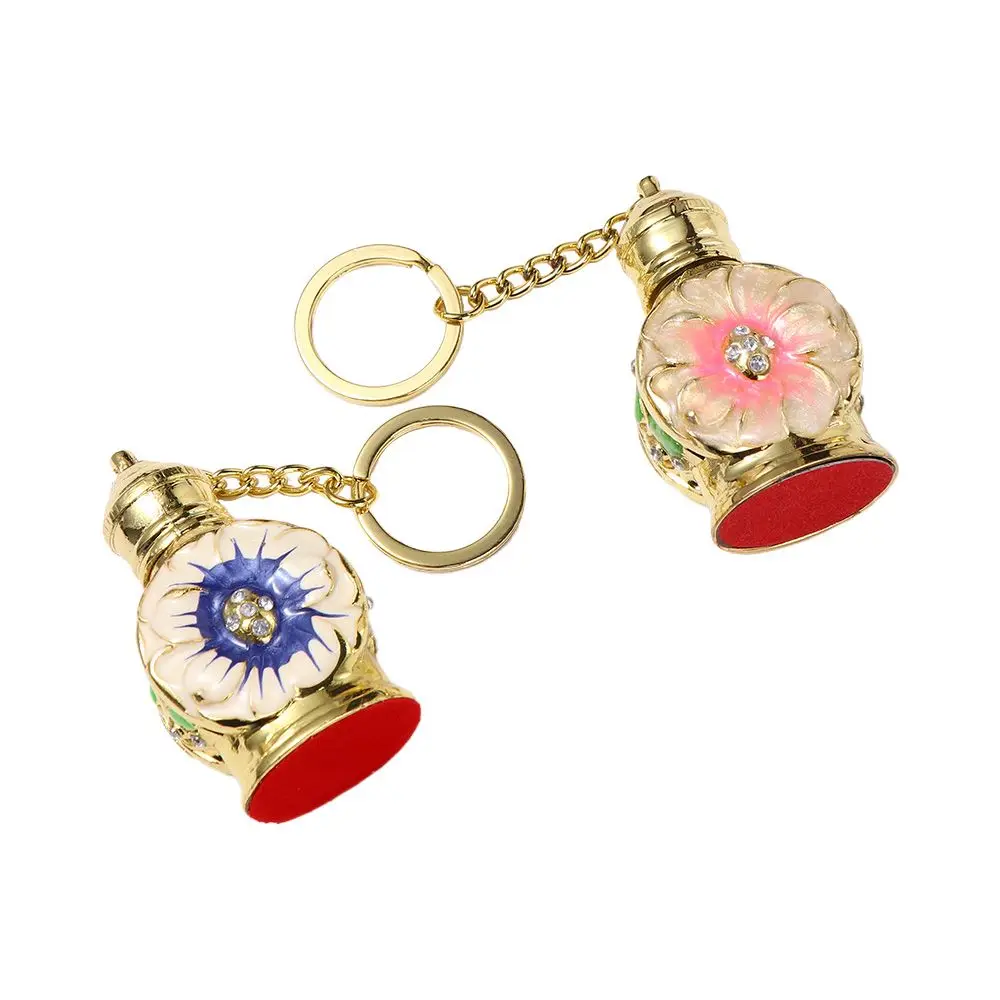 Flower with Keyring Fragrance Bottle Perfume Bottle Pendant Keychain Empty Cosmetics Container Essential Oil Dropper Bottle