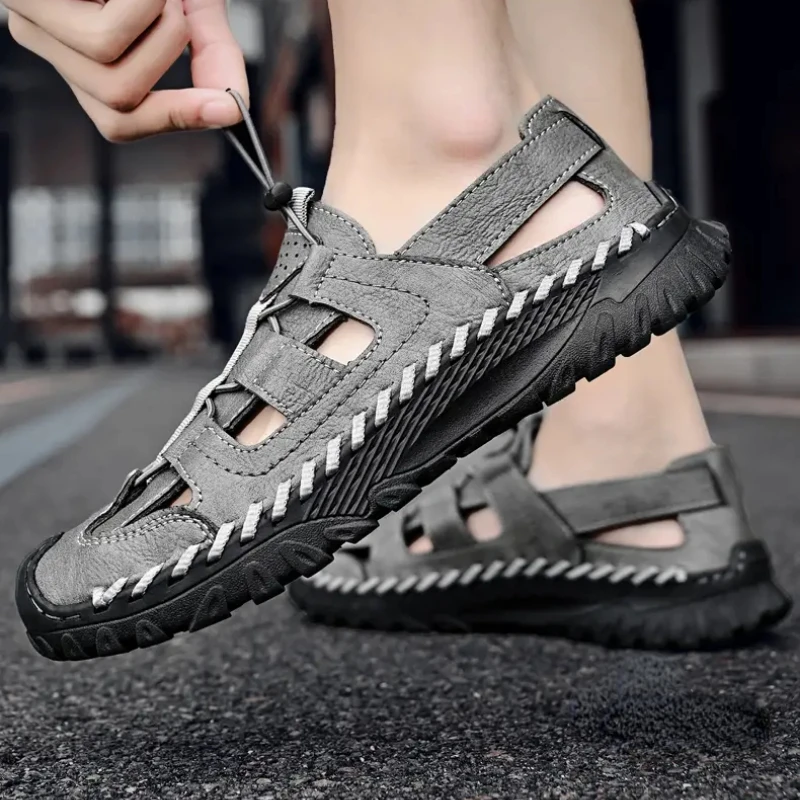 

Summer Sewing Sandals Men Fashion Lightweight Elastic Band Hollow Out Soft Bottom Shoes Sandalias De Verano Para Hombres