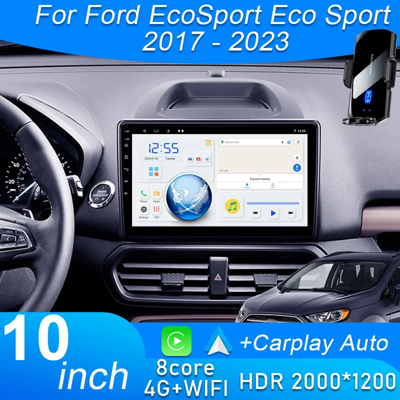 

Android 15 для Ford EcoSport Eco Sport 2017 2018 2019 2020-2023 Автомобильный радиоприемник Мультимедийный видеоплеер Навигация GPS RDS 4G WIFI