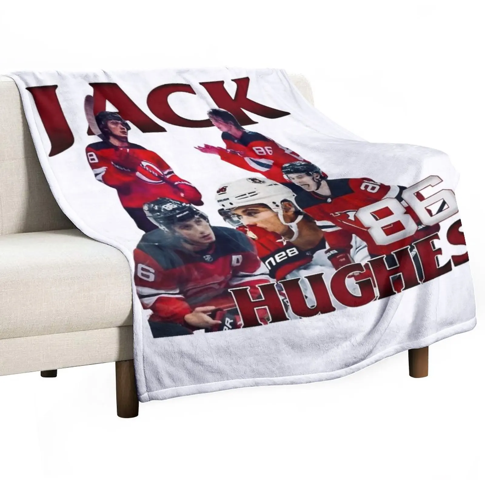 Jack Hughes American Hockey Throw Blanket Luxury St Comforter Luxury Brand Blankets