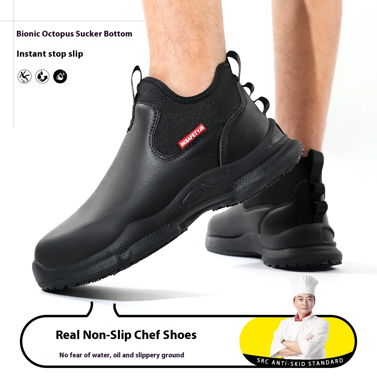 Shevalues Herren Eva Clogs Herren Kochschuhe Rutschfeste Küchenschuhe Arbeitsschuhe Ölbeständige wasserdichte und verschleißfeste Gummischuhe – Detail 17