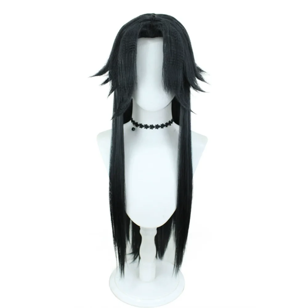 Captain Capitano Wig Game Genshin Impact Mask Men 80cm Long Hair Fatui Harbinger Captain Cosplay Mask Free Cap Halloween