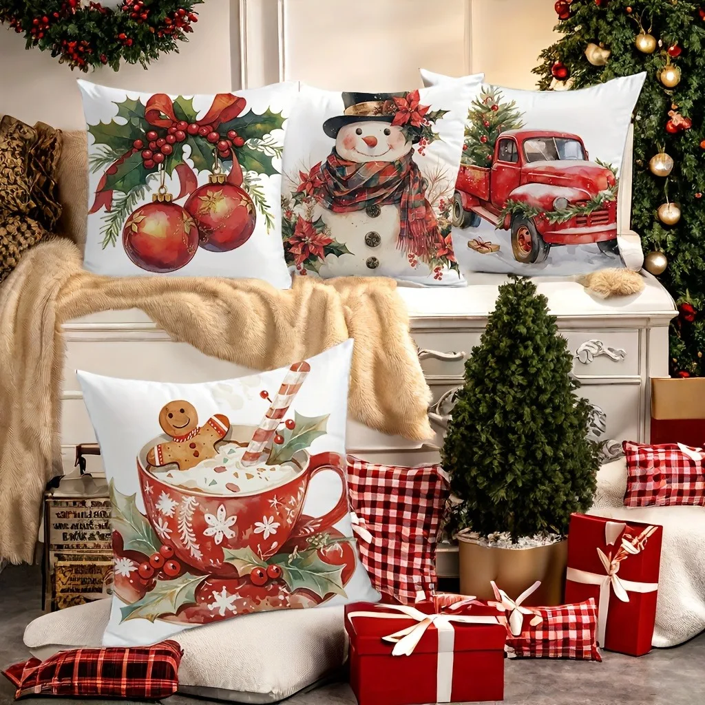 Christmas theme elements Snowman Christmas tree color Main material uses soft and comfortable fabric