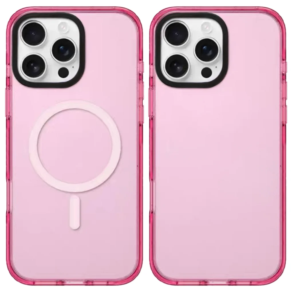 

Pink Star Glitter Imprinted Letters Protective MagSafe Case for IPhone 13 14 15 16 Pro Max