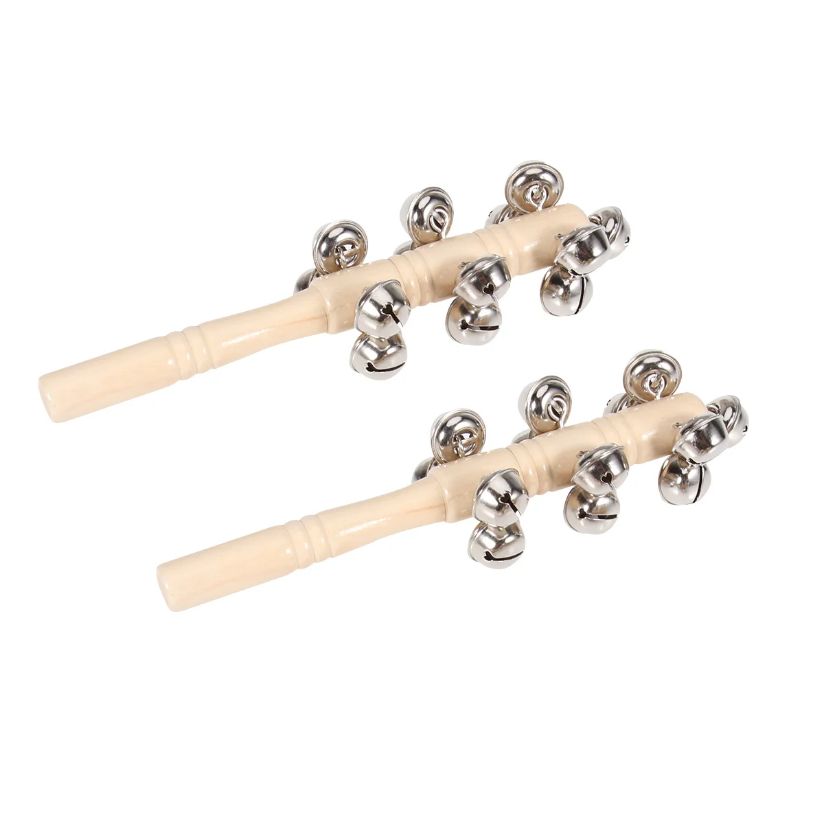 2 pezzi perline di legno barra sonaglio a mano massaggiagengive in legno di faggio naturale shaker 4 file 13 campane sonagli infantili agitare per 6 mesi + sicuro