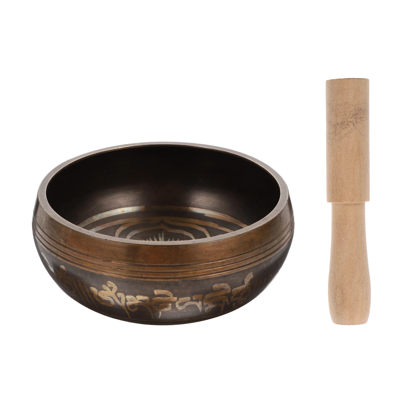 

1set 1Set Chime Singing Wooden Mallet Durable Copper Bowl Meditation Healing Relaxation Yoga Tibet Sound Bowl Set