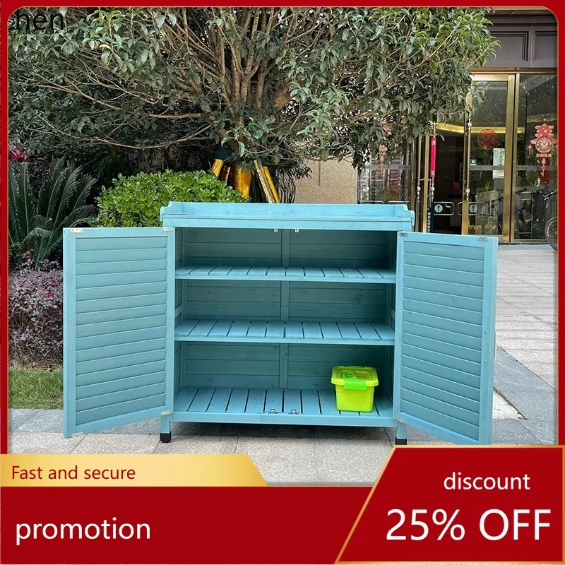 

ZMLOutdoor Shoe Cabinet Villa Entrance Household BalconSunproof Garden Tool Box Courtyard Storage Cabinet