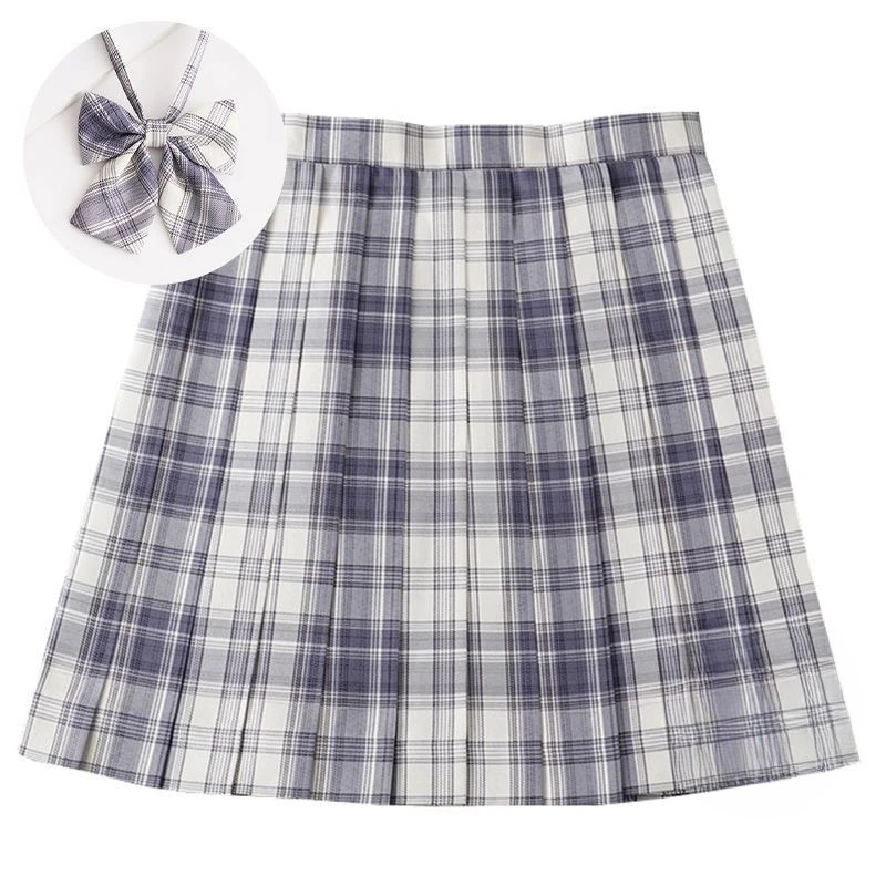 Japanische Stil JK Uniform Plaid Rock Kollektion plus Größe s-8xl Matrosen uniform senden Fliege Falten rock Schuluniform Set