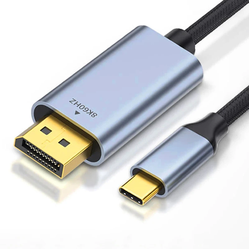 Type C to DisplayPort 1.4 Cable 8K 60Hz 4K 144Hz USB C to DP Cable Converter Adapter For MacBook Pro Lenovo HP MateBook Laptop