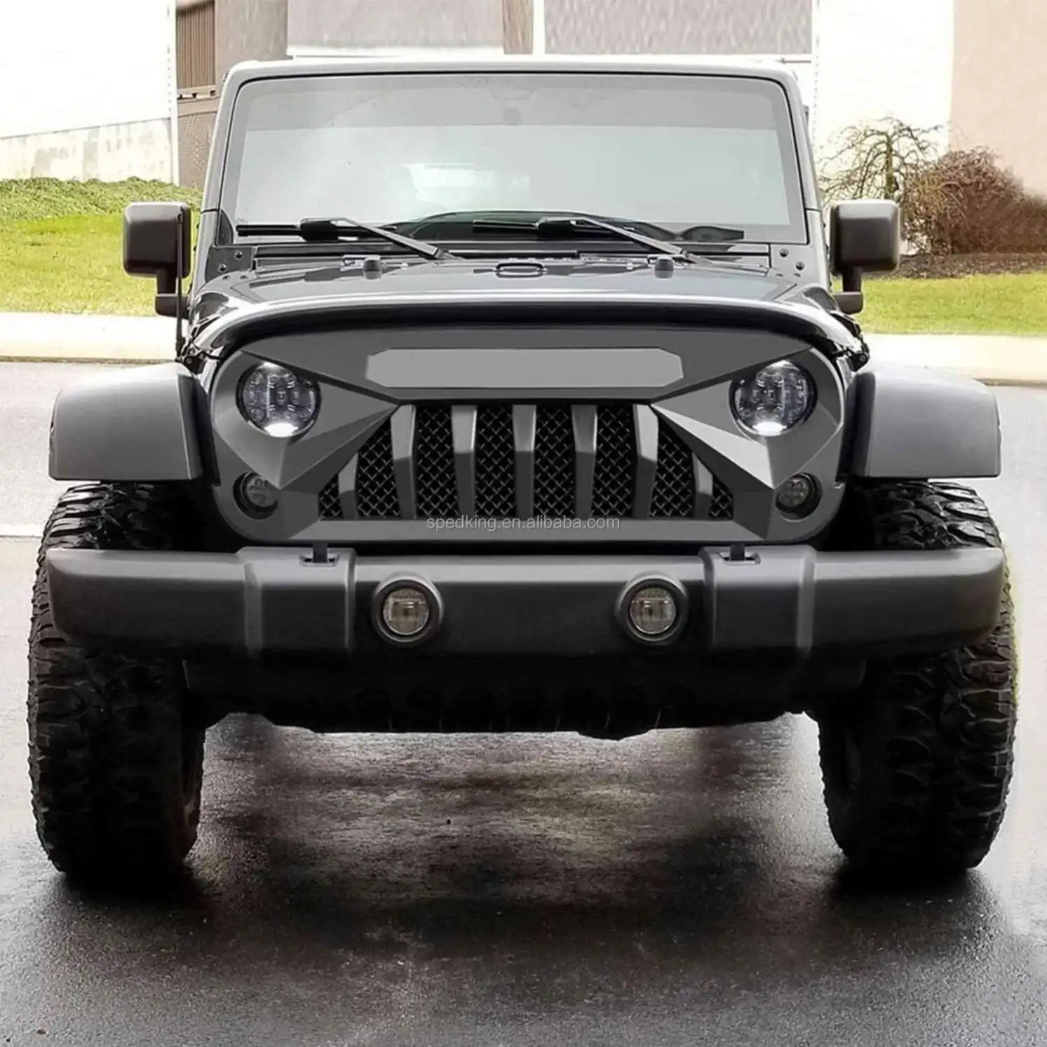 Gobison Front car Grille with light  For JEEP WRANGLER JK accessories 4x4 offroad