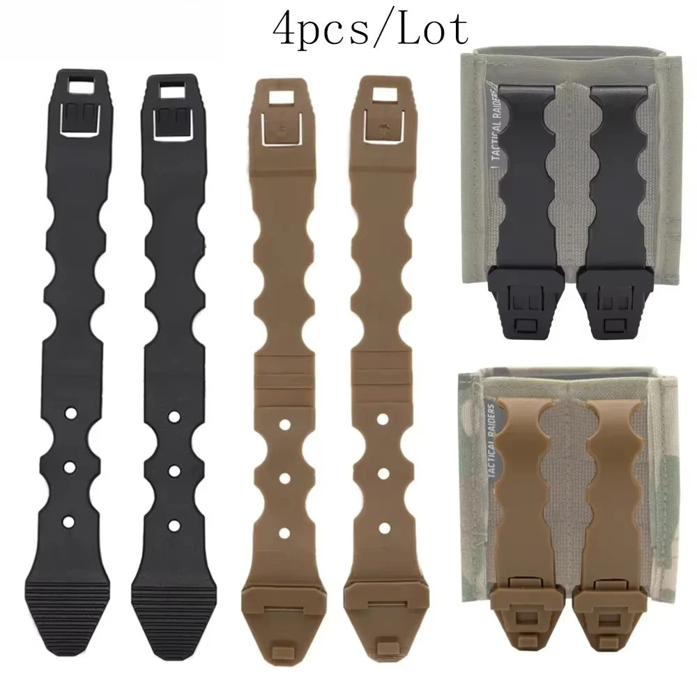 4pcs/Set Molle System Malice Clips Strap Buckle Nylon Quick Release Clips MOLLE Connection Belt System Latch For Mag Pouch