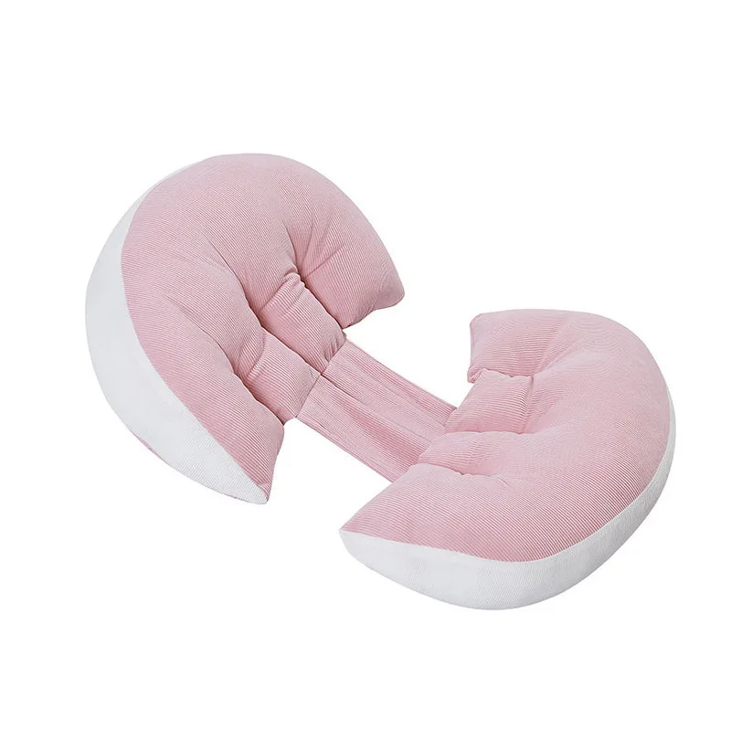 Almohada de embarazo en forma de U, cojín de soporte para el vientre para dormir lateral de maternidad, soporte de cintura desmontable para mujeres embarazadas, alivio del cuerpo