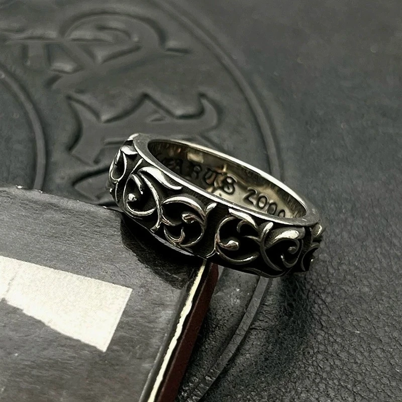

S925 sterling silver retro vine ring men's and women's personalized hip-hop vine ring classic domineering men's ring