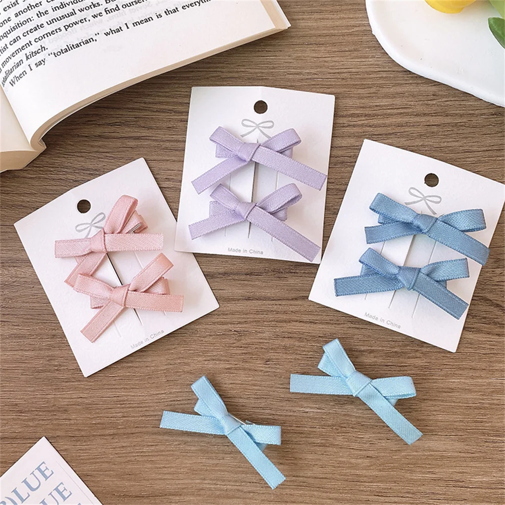 Cute Hair Clip Summer Bangs Side Clip Hair Ornament Big Bow Pu Knotted Korean Version Hair Pin Temperament One Word Hair Clip