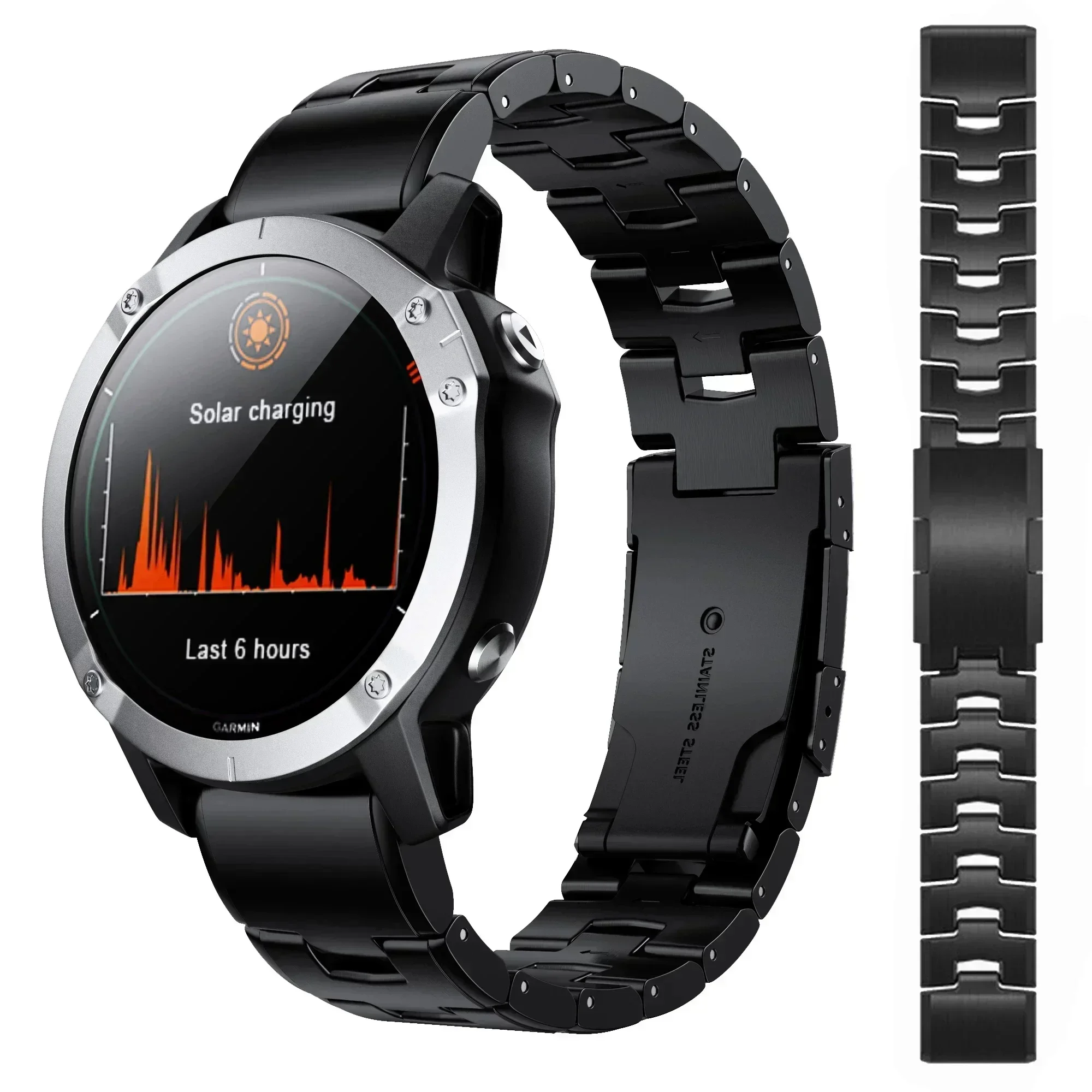 Garmin Fenix 7X 7 6X Pro 5X Plus, Instinct, Epix Forerunner945 용 티타늄 금속 밴드, 퀵 핏 스트랩 손목 밴드, 22mm, 26mm