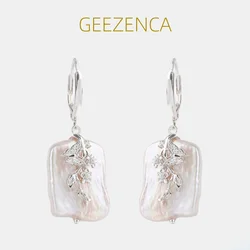 S925 Silver Baroque Pearl Drop Earrings For Women Flower Butterfly Vintage Trendy Earring Fine Jewelry New Year Christmas Gift