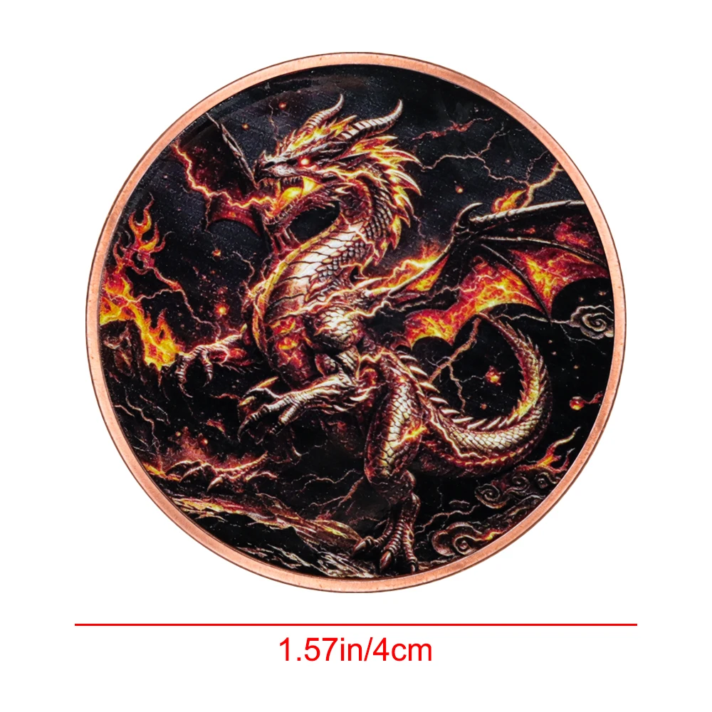 1pc 1oz .999 Fine Copper Collectible Coin Fantasy Myth Goddess Dragon Warrior Copper Commemorative Copper Token Souvenir Gifts