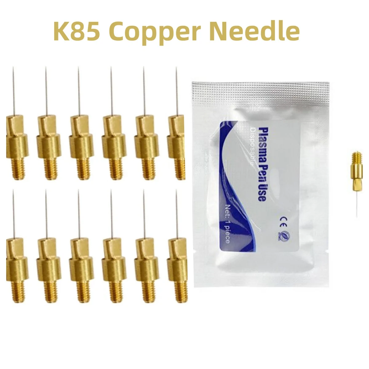 

10/20/50/100Pcs Disposable Needle for Plasma Pen K85 Kit Sterilized Copper Metal High Frequency Plasma Pen needles