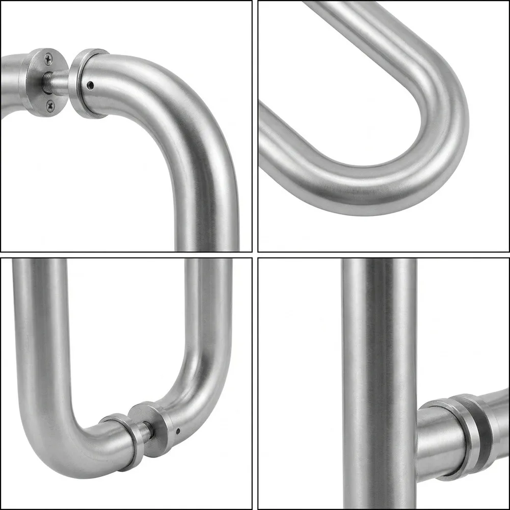 304 Grade Stainless Steel Door Handle 12 x 1 Inch for Barn Doors Sliding Doors Garage Doors Hole Center 11 Inch