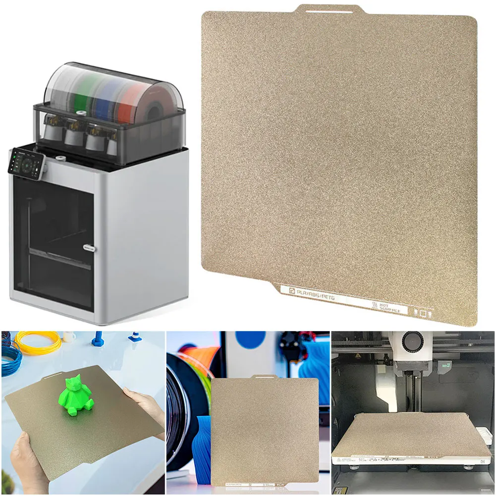 For Bambu Lab P1P/X1C PEI Bed 257x257mm 3D Printing PET Plate Texture Double Sided Spring Steel Sheet for Bamboo Lab 3D Printer