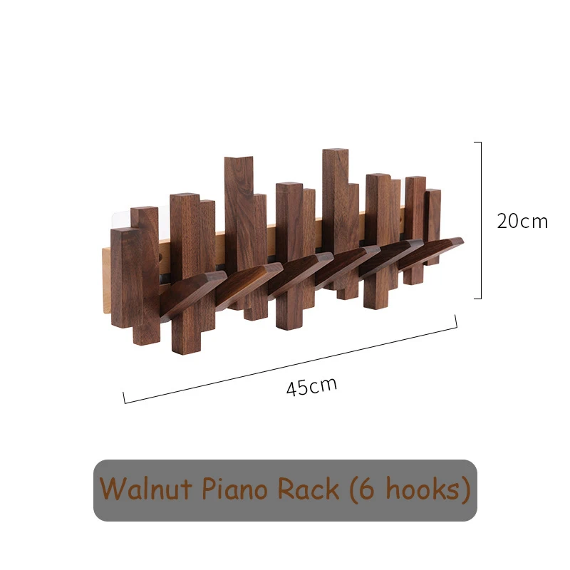 Wandkapstok van walnoot hout met magnetische ophanghaak voor entree, badkamer, hoed, handdoek, tas, houten houder