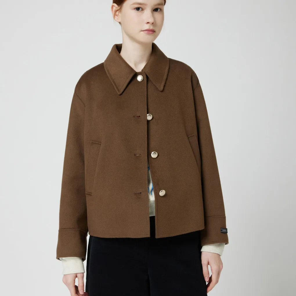 

Одежда Awei, осень-зима, двусторонняя шерстяная куртка, прошитая вручную отложным воротником, универсальная женская модная верхняя одежда